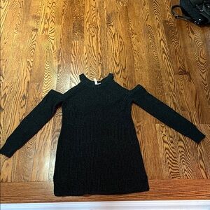 Moiety Black Cold Shoulder Sweater Dress